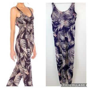 Tavik + woman’s tropical palm print romper tie waist crop leg, altered fits S/M